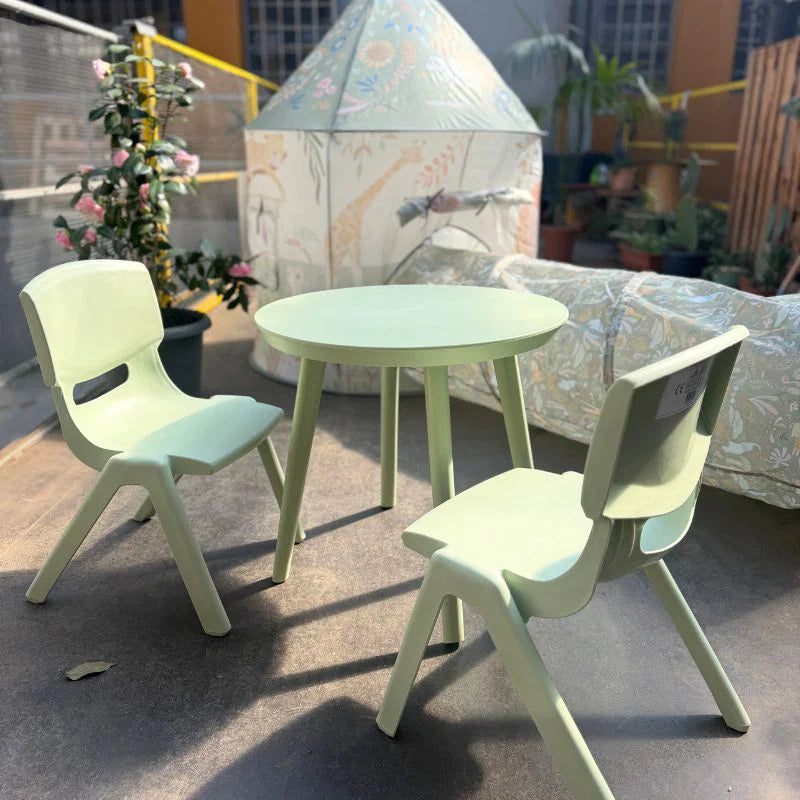 Van Der Meulen-Tavolino Da giardino+2 Sedie -Verde Pastello
