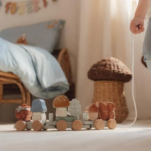 Little Dutch - Trenino Con Costruzioni Trainabile Scoiattolo