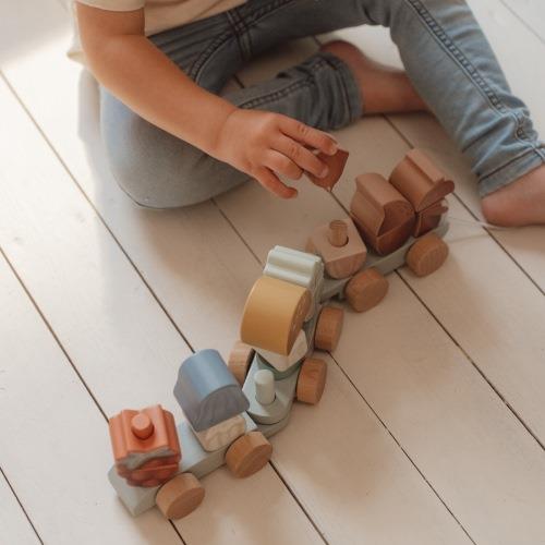 Little Dutch - Trenino Con Costruzioni Trainabile Scoiattolo