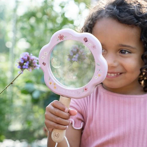 Little Dutch -Lente d'ingrandimento in legno - Rosa - Giardino delle fate
