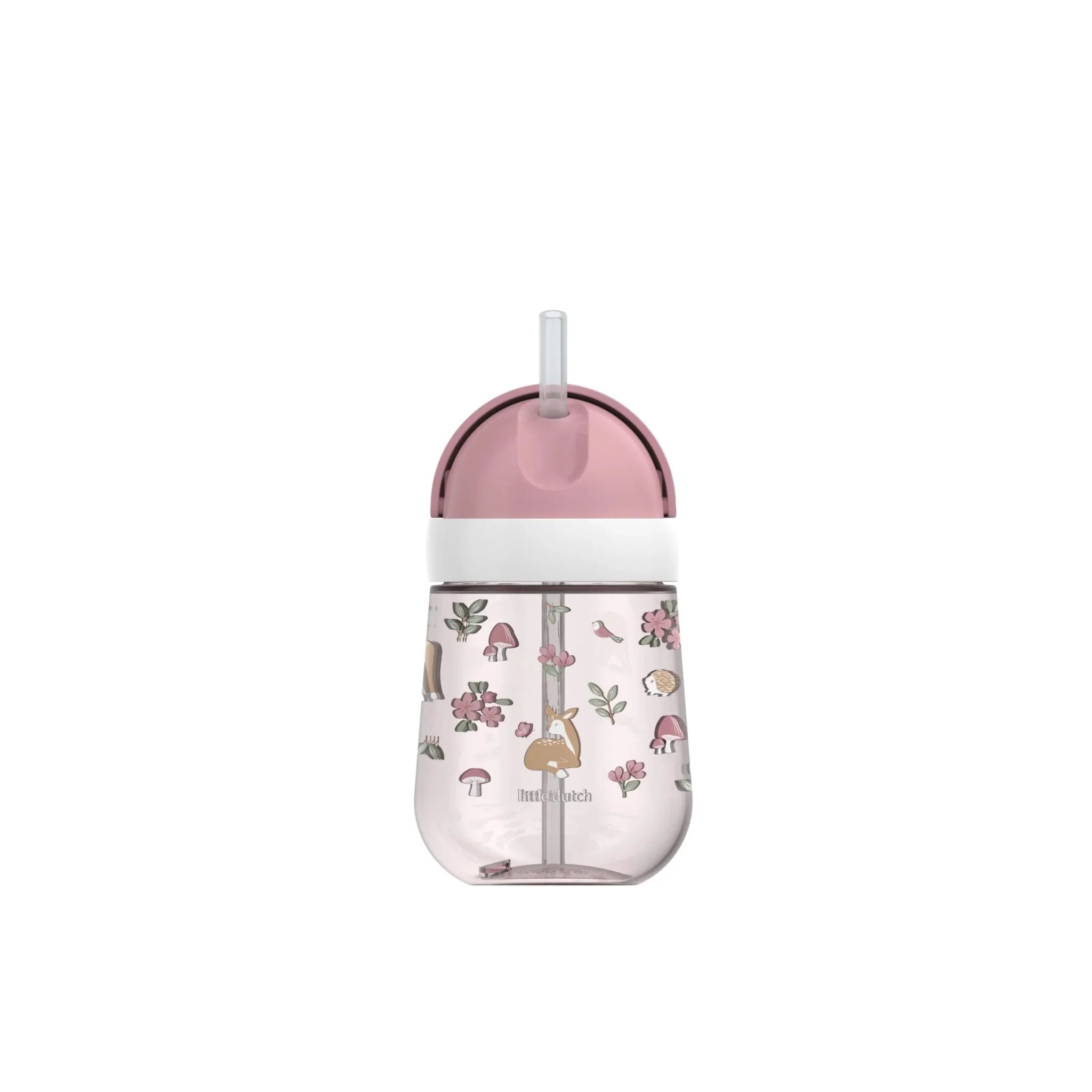 Little Dutch - Borraccia con cannuccia 300ml - Rosa