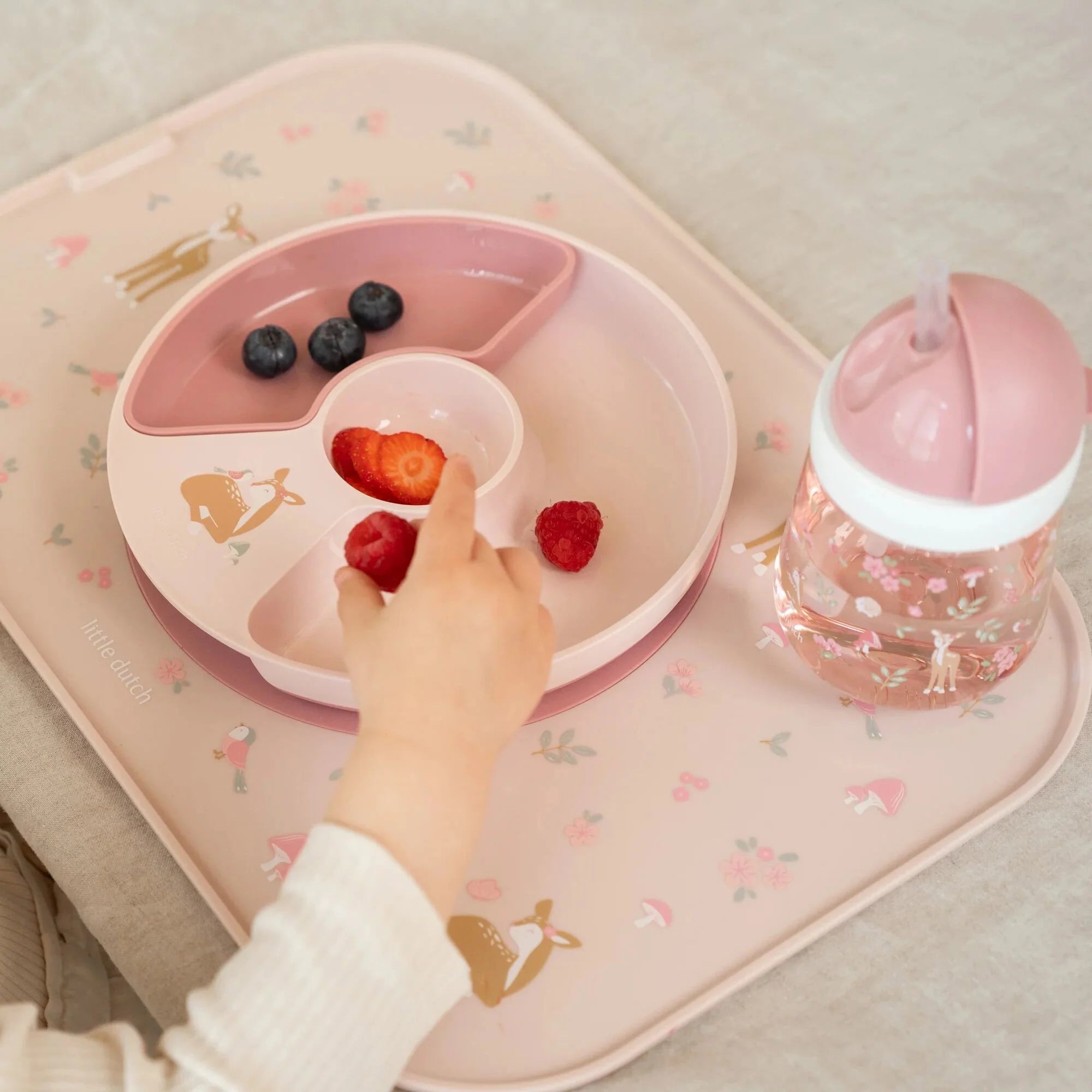 Little Dutch - Borraccia con cannuccia 300ml - Rosa