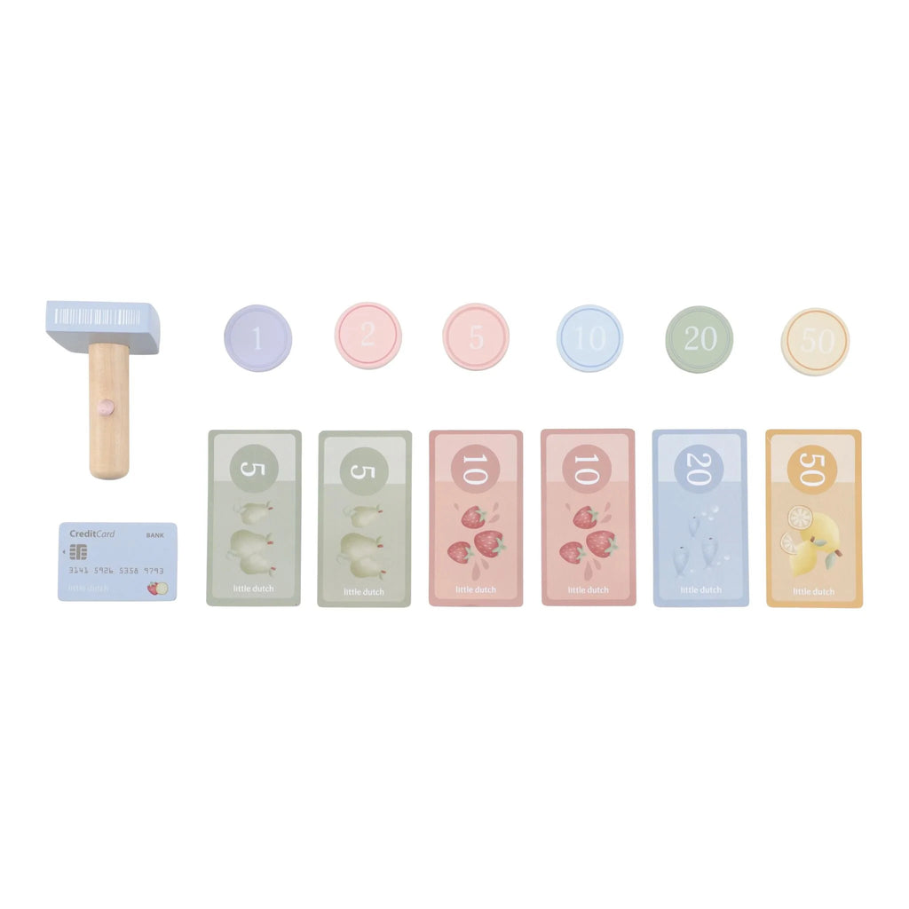 Little Dutch - Registratore di cassa in legno con scanner e lettore di carte