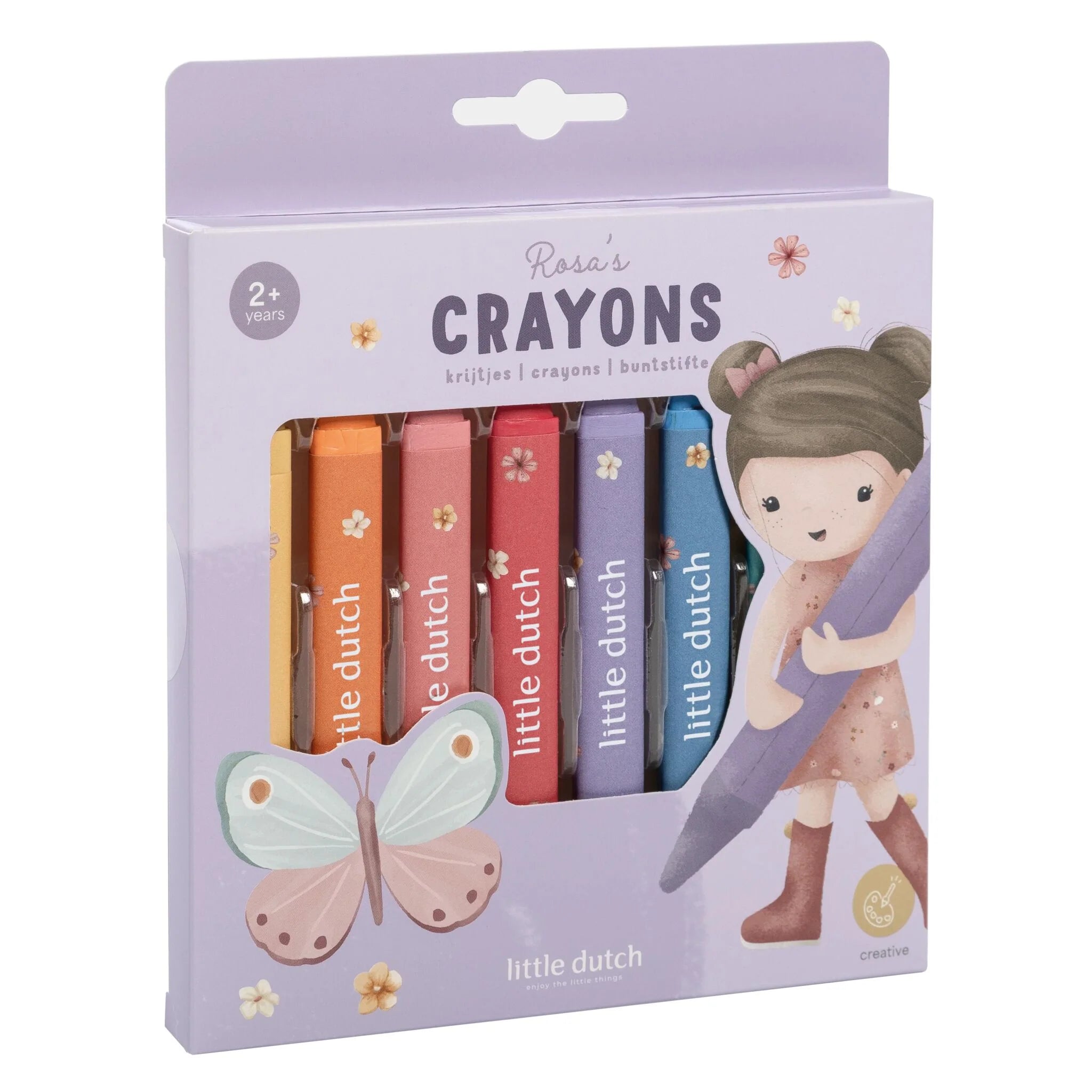 Little Dutch - Pastelli a cera multicolore - Rosa