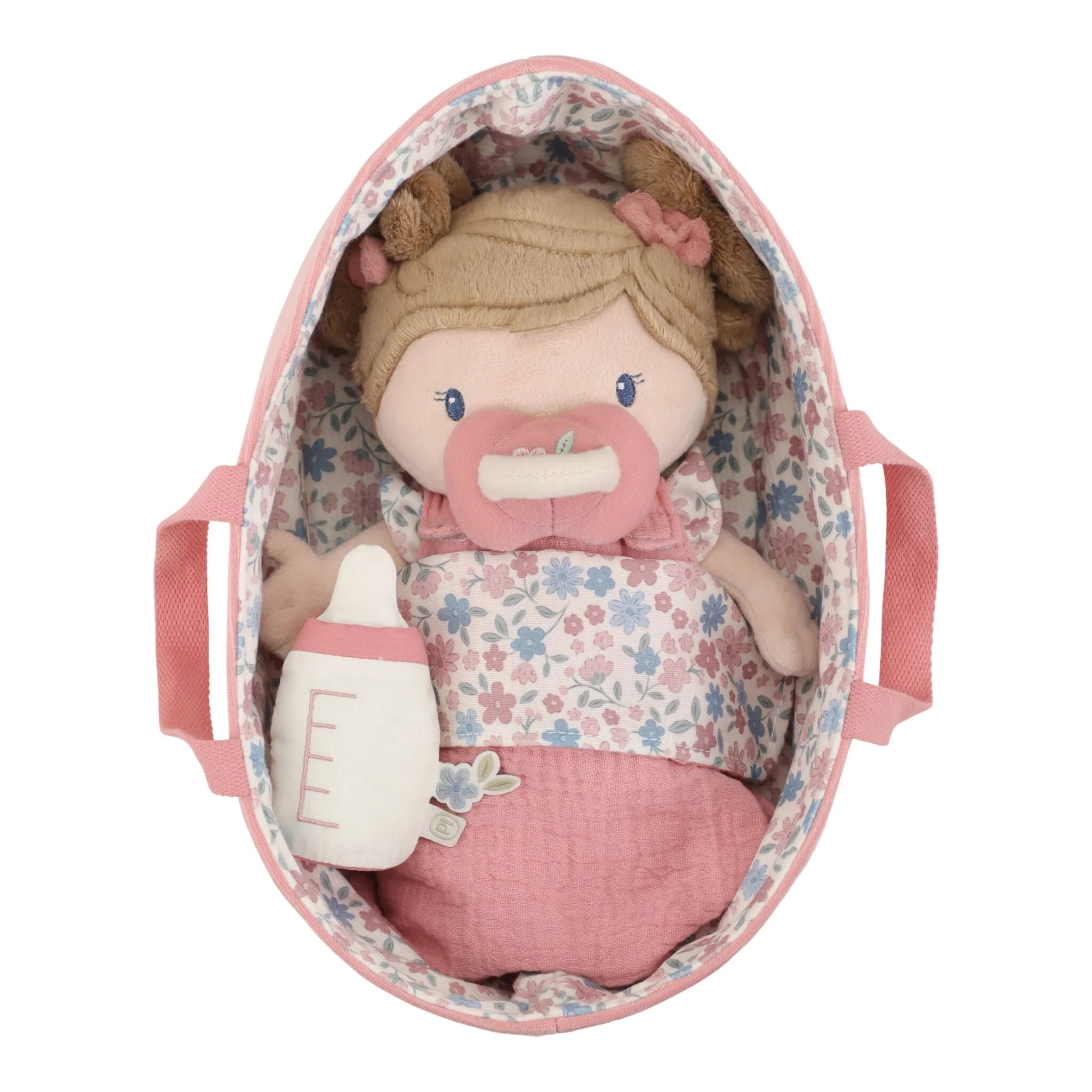 Little Dutch -Set Bambola  Morbida Rosa Con Cestino