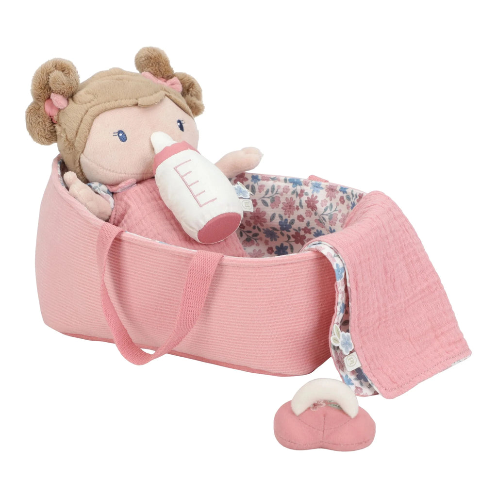 Little Dutch -Set Bambola  Morbida Rosa Con Cestino