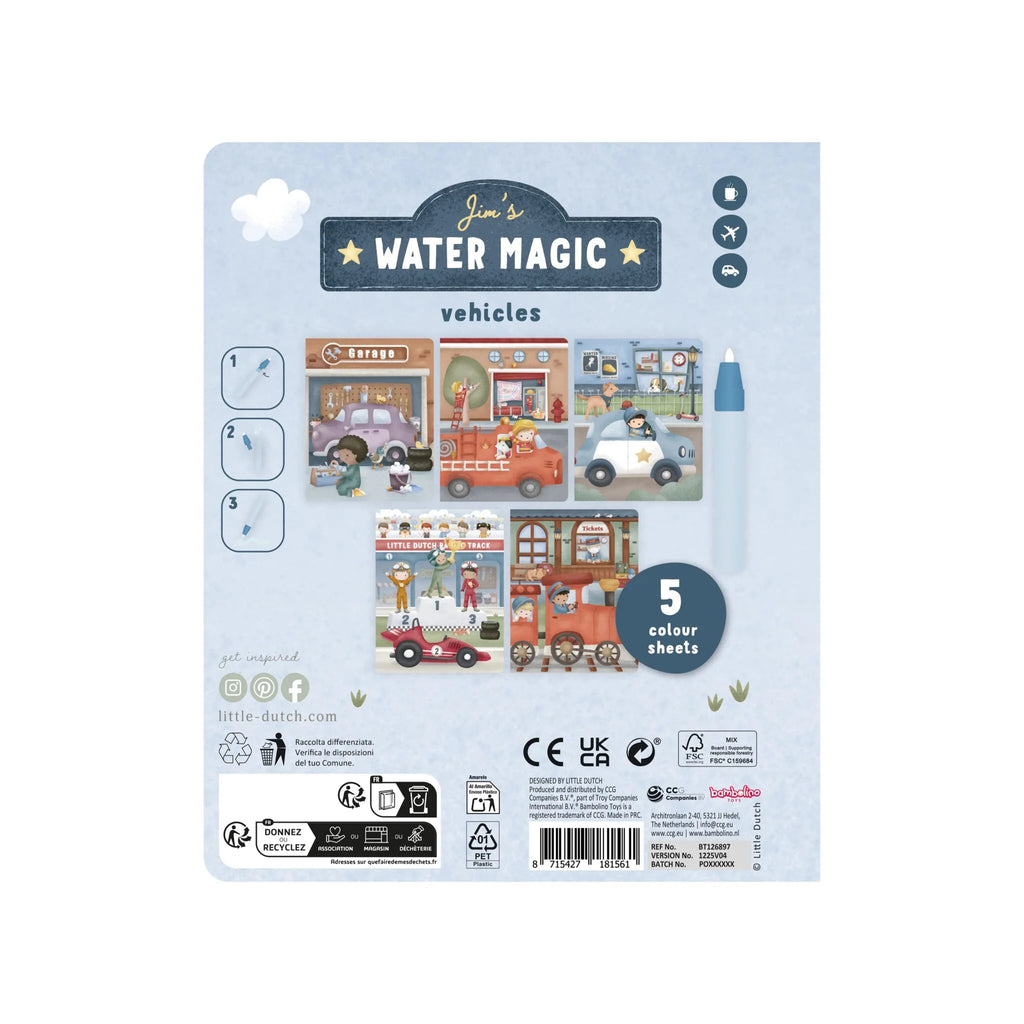 Little Dutch - Libro Magico Ad Acqua-Jim -Veicoli