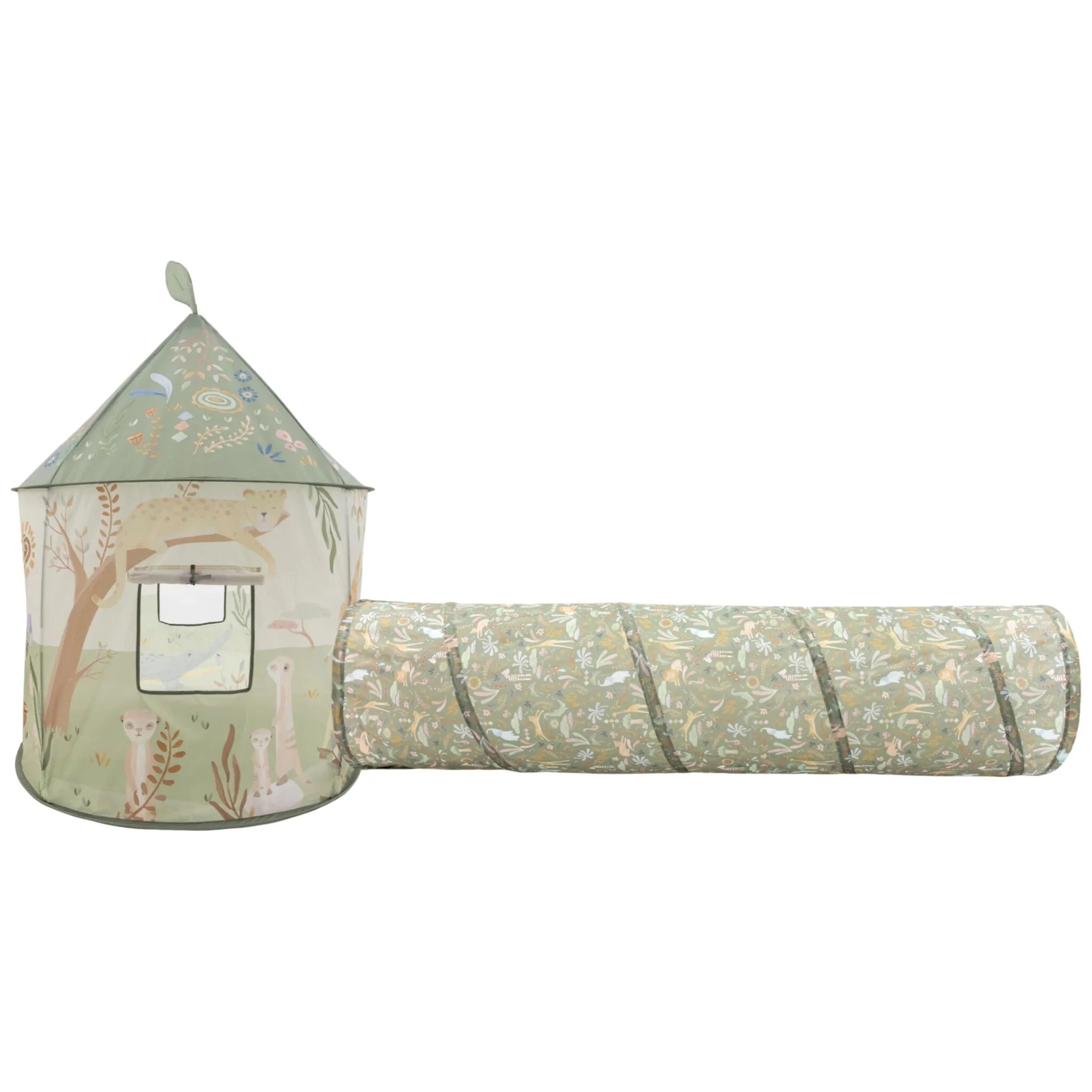 Little Dutch - Tenda Da Gioco Con Tunnel-Safari Friends