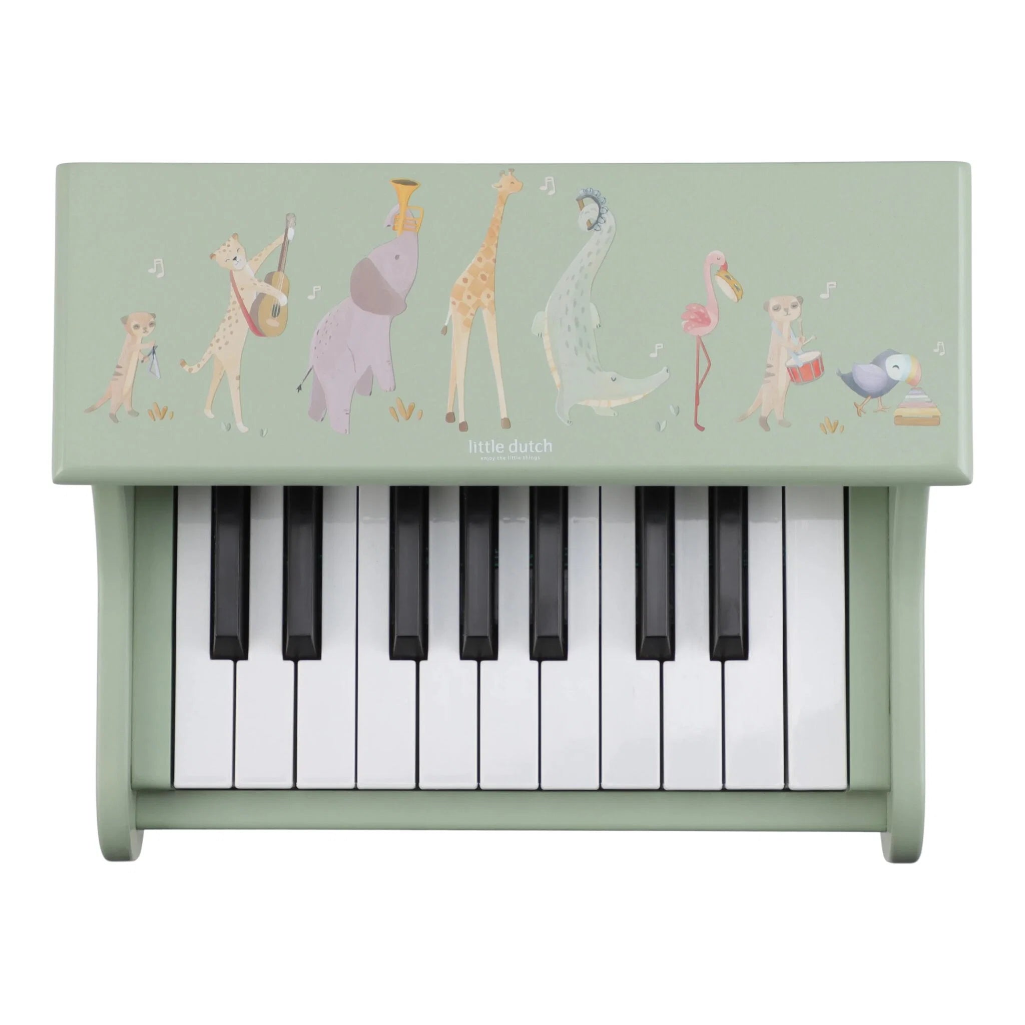 Little Dutch- Pianoforte in legno - Verde - Safari Friends