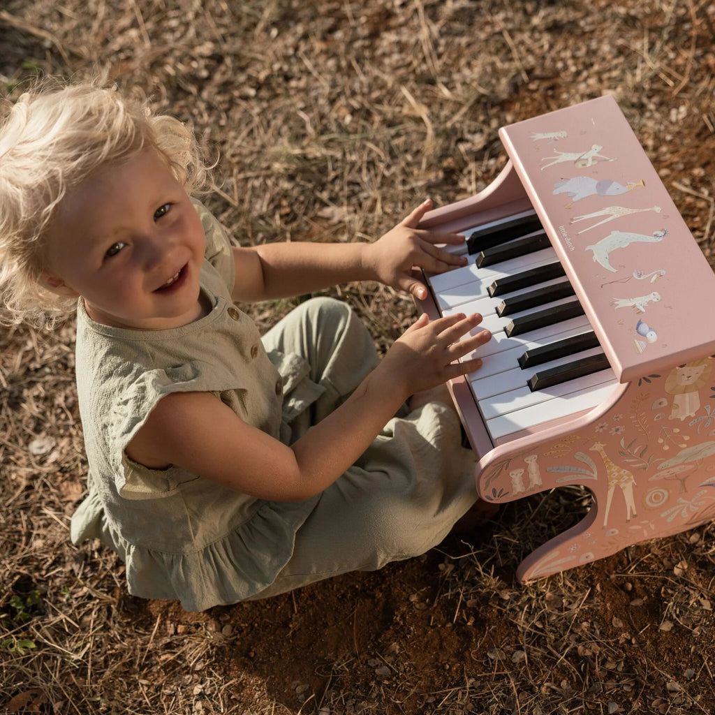 Little Dutch- Pianoforte in legno - Verde - Safari Friends
