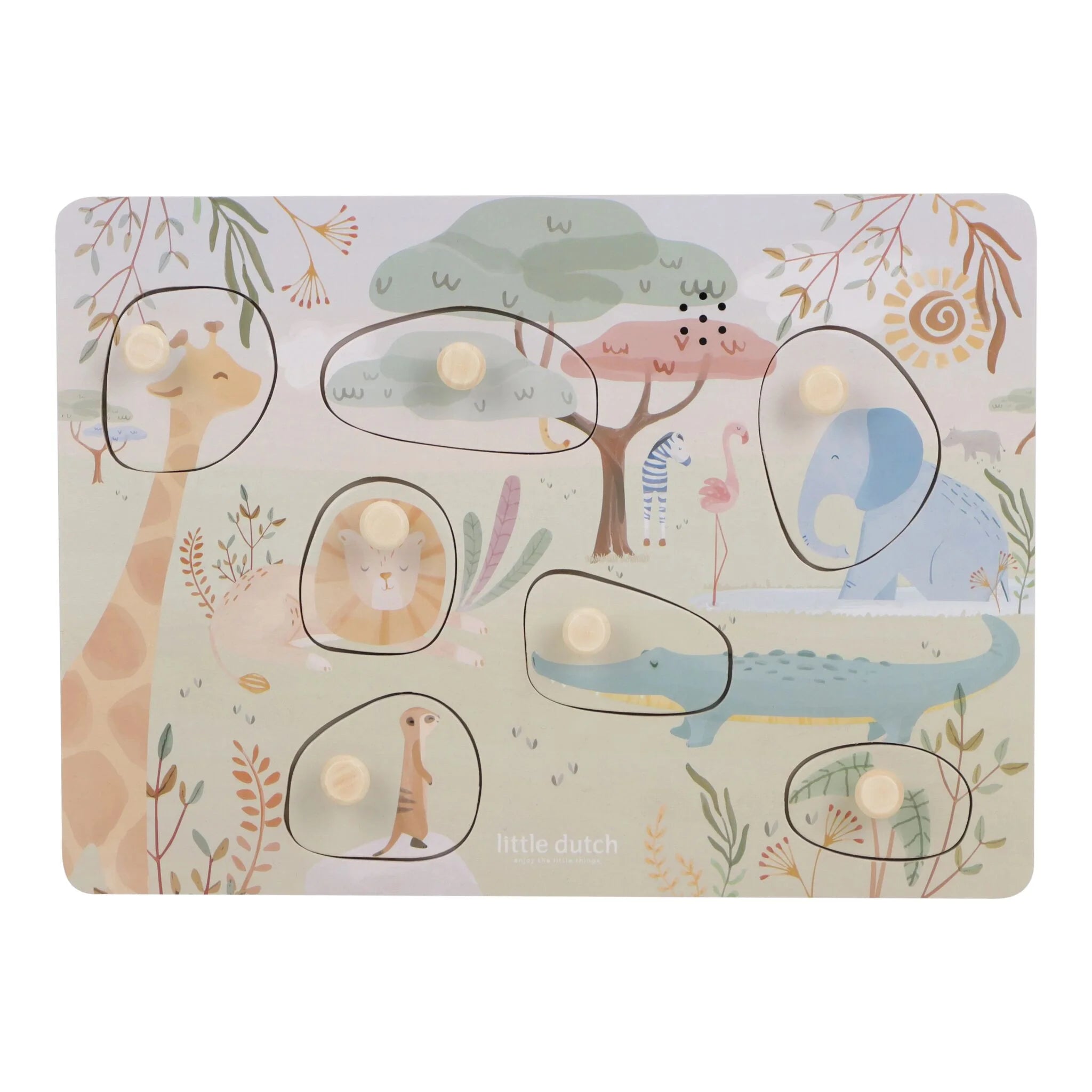 Little Dutch - Puzzle Sonoro In Legno Savana Friends