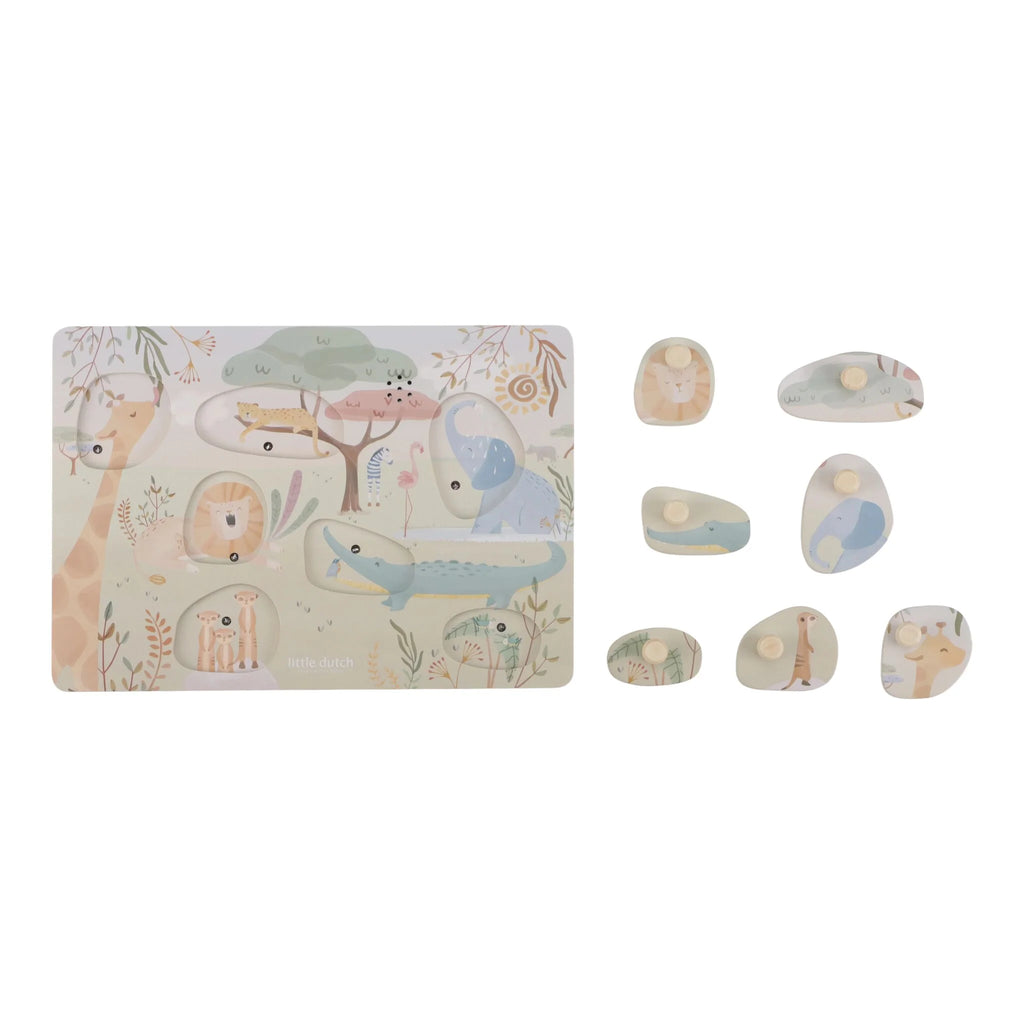 Little Dutch - Puzzle Sonoro In Legno Savana Friends
