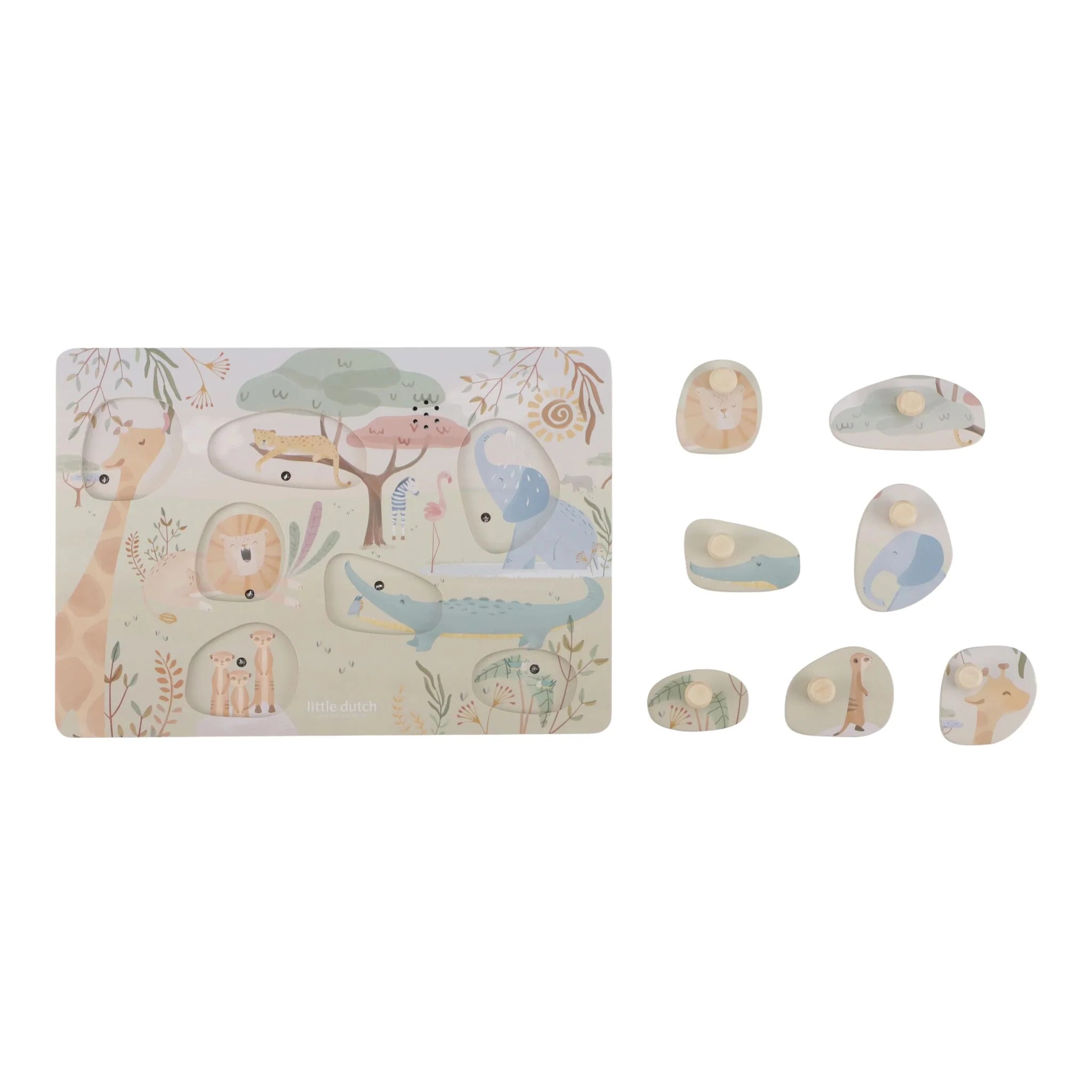Little Dutch - Puzzle Sonoro In Legno Savana Friends