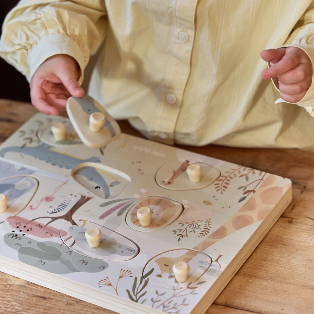 Little Dutch - Puzzle Sonoro In Legno Savana Friends