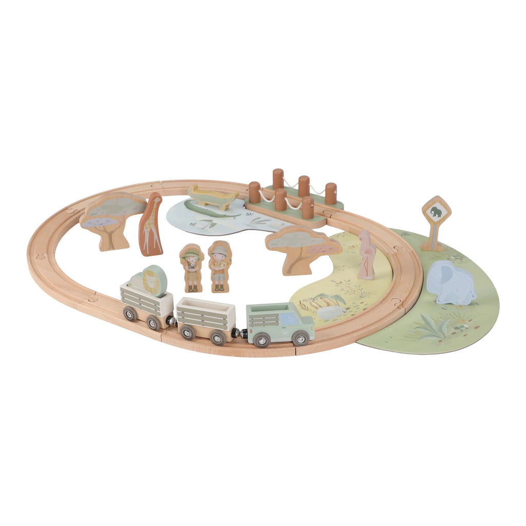 Little Dutch - Set trenino In Legno Savana Friends