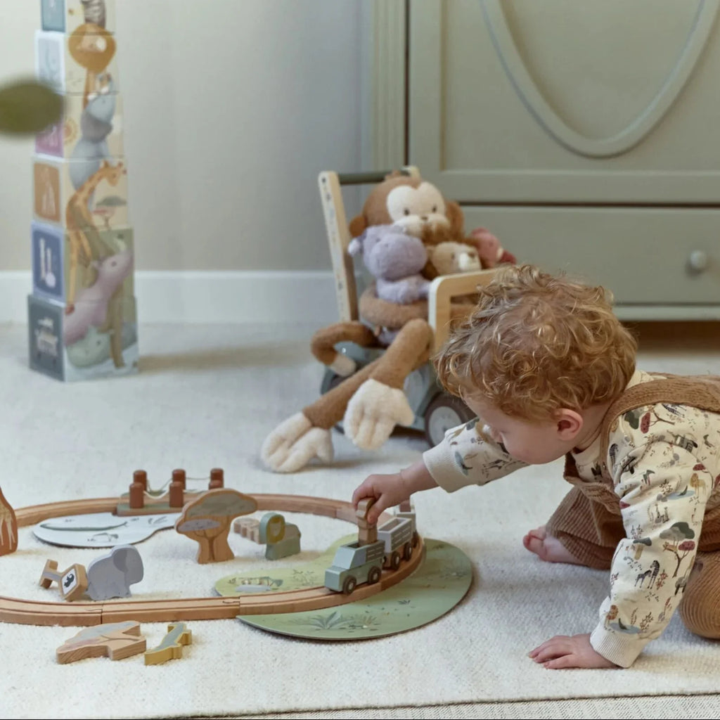 Little Dutch - Set trenino In Legno Savana Friends