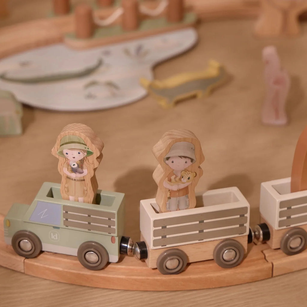 Little Dutch - Set trenino In Legno Savana Friends