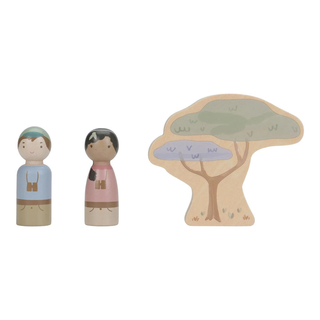 Little Dutch-Macchina da safari in legno con animali - Verde