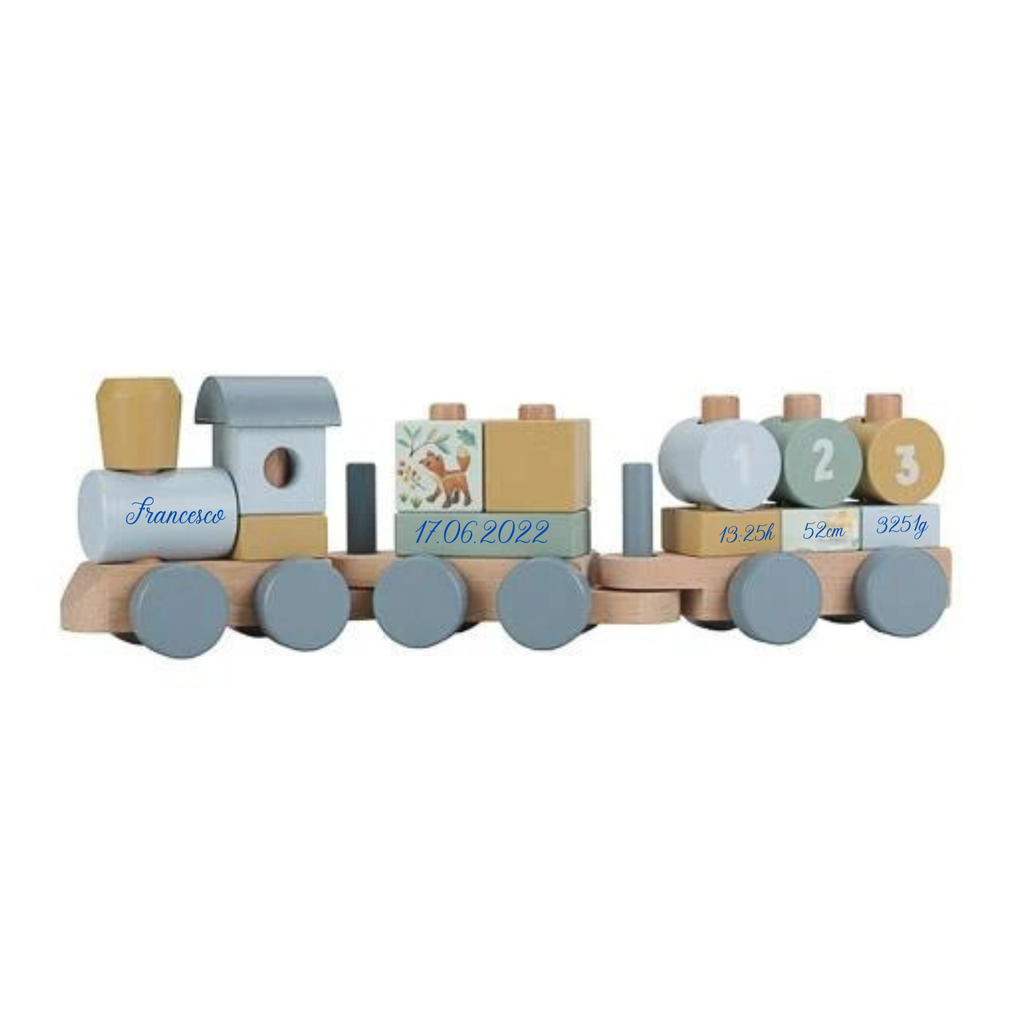 Little Dutch - Treno Personalizzabile - Blu Amici Della Foresta