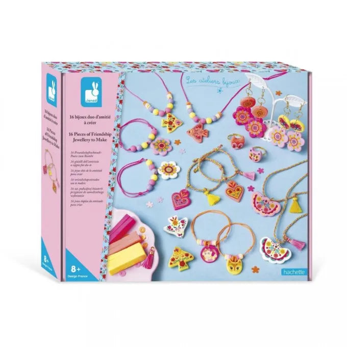 Janod -Kit creativo - 16 Gioielli Dell'amicizia A Coppie Fai-Da-Te