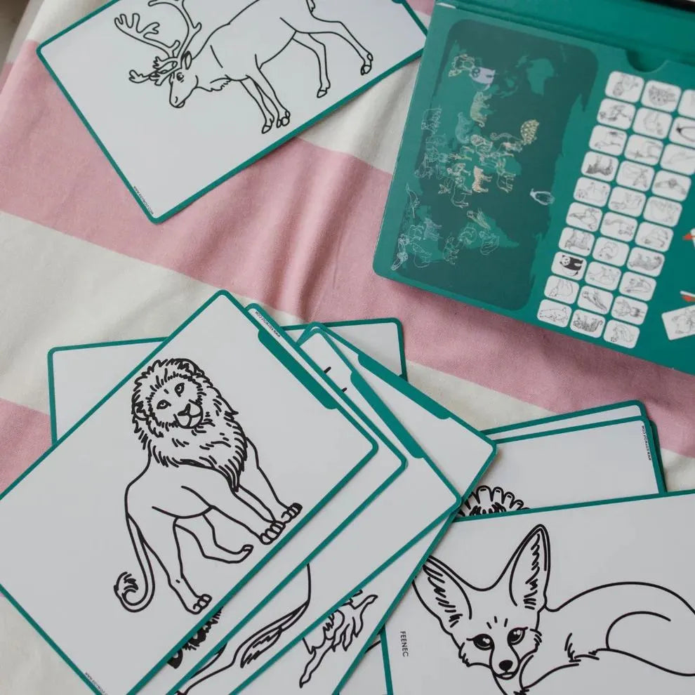 KidyWolf - Mini lavagna Da Disegno -Animali Da Tutto Il Mondo