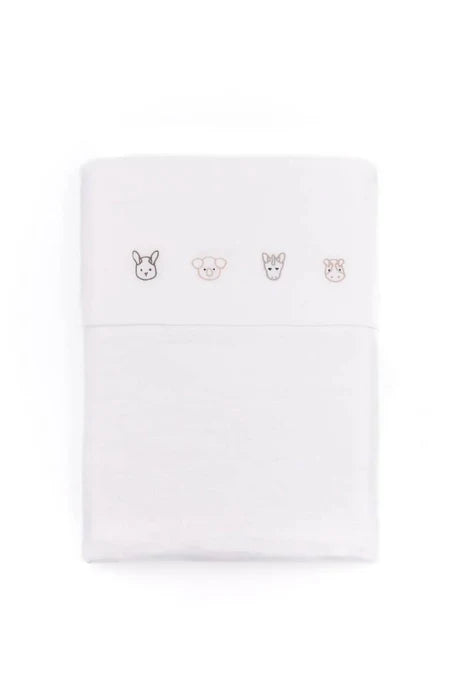 Bamboom - Lenzuolo con federa cuscino per cullle e carrozzina - Animali amici