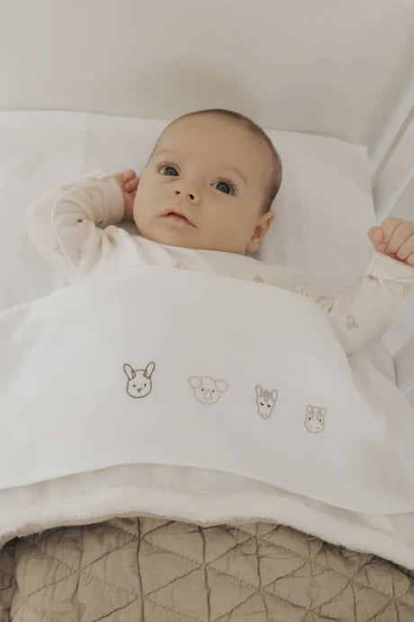 Bamboom - Lenzuolo con federa cuscino per cullle e carrozzina - Animali amici