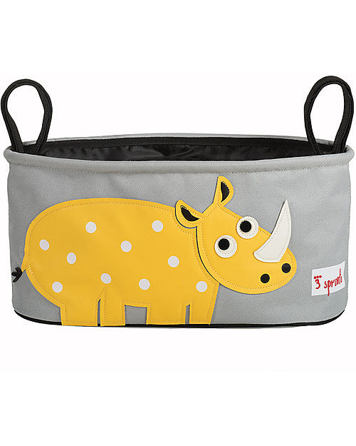 3 Sprouts-PORTAOGGETTI PER PASSEGGINO RINOCERONTE GIALLO