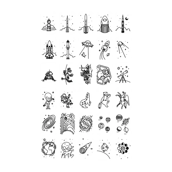 KidyWolf - Ricarica KIDYDRAW-MINI Carte- Spazio \ Dinosauri