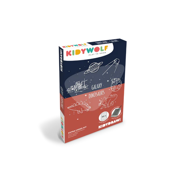 KidyWolf - Ricarica KIDYDRAW-MINI Carte- Spazio \ Dinosauri