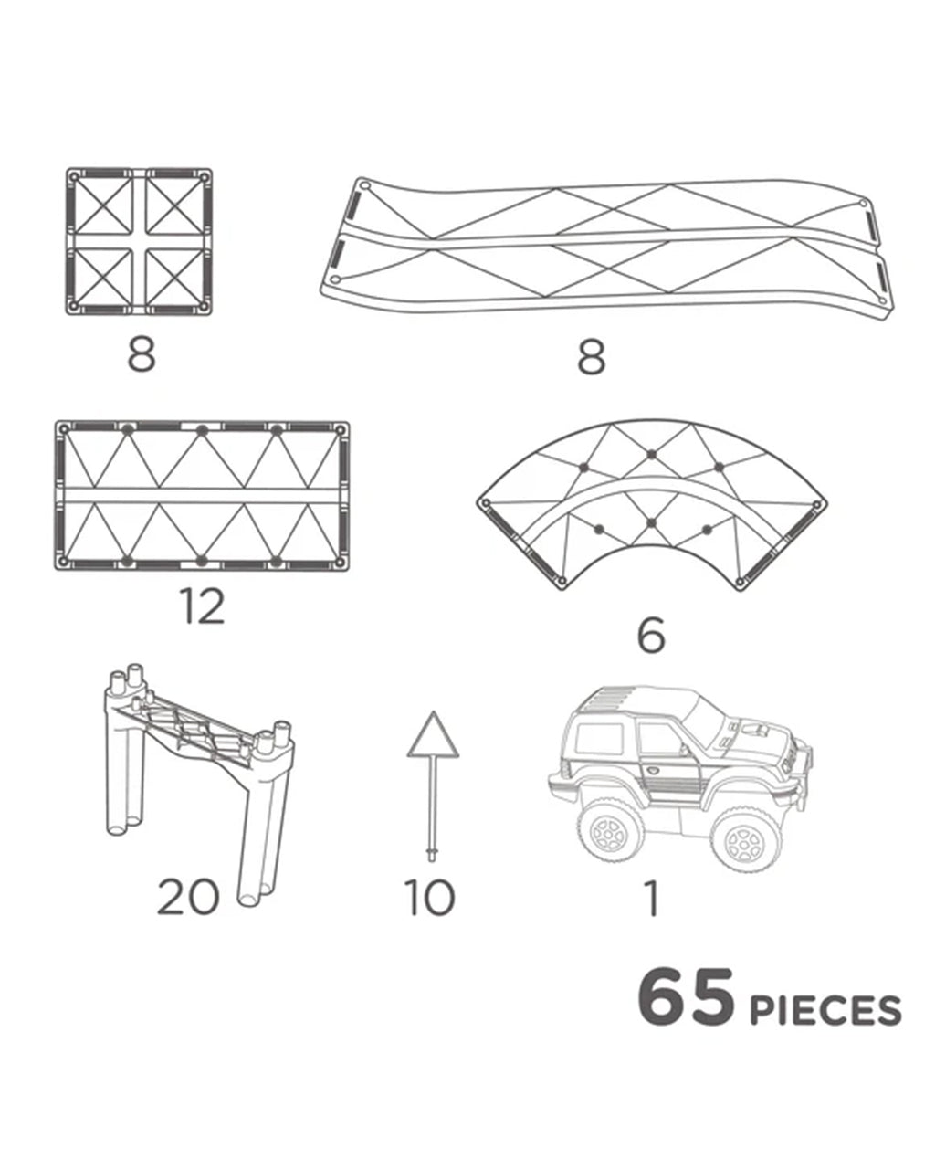 Clever Clixx - 65 Pezzi – Costruzioni Magnetiche Pista + Macchina