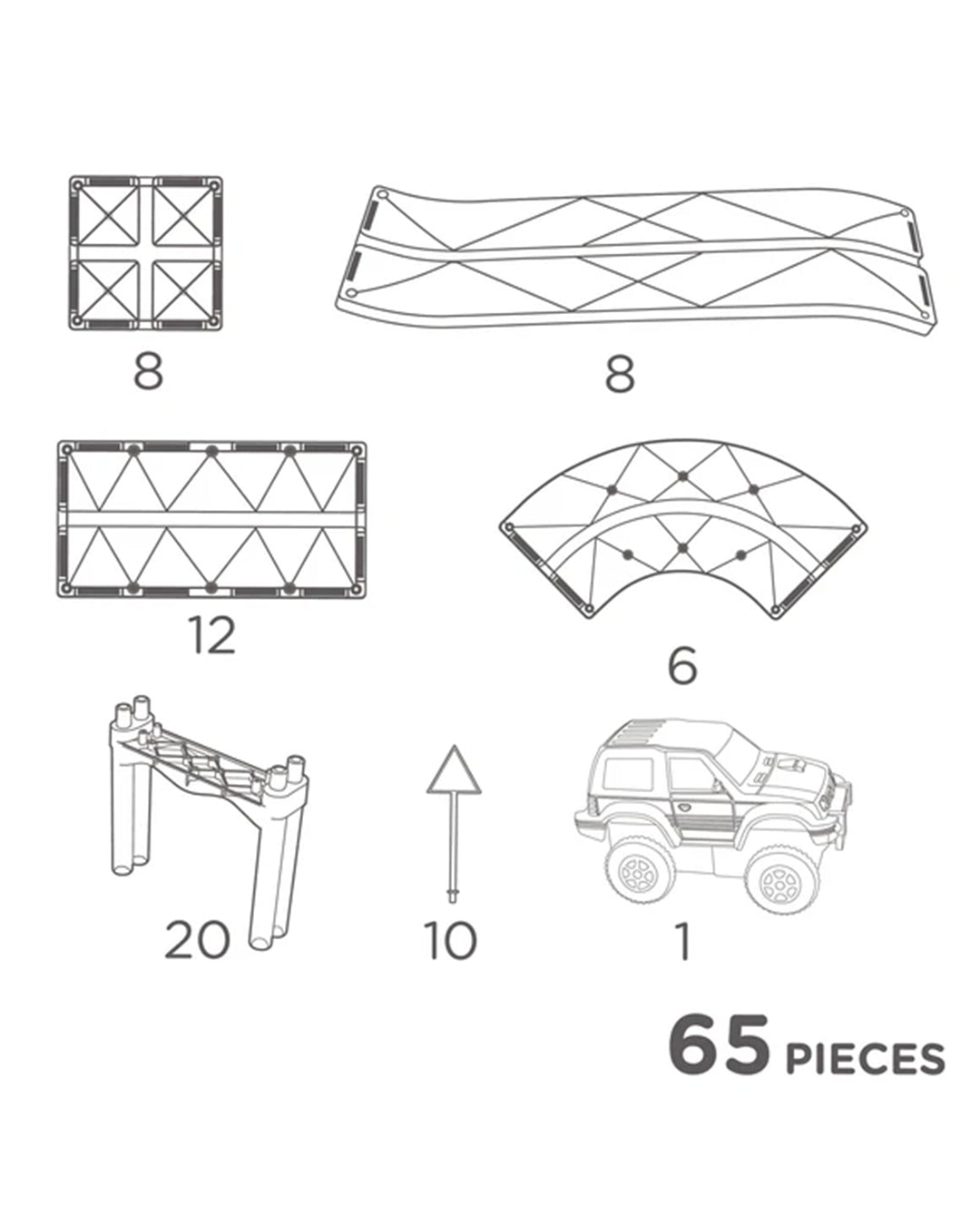 Clever Clixx - 65 Pezzi – Costruzioni Magnetiche Pista + Macchina