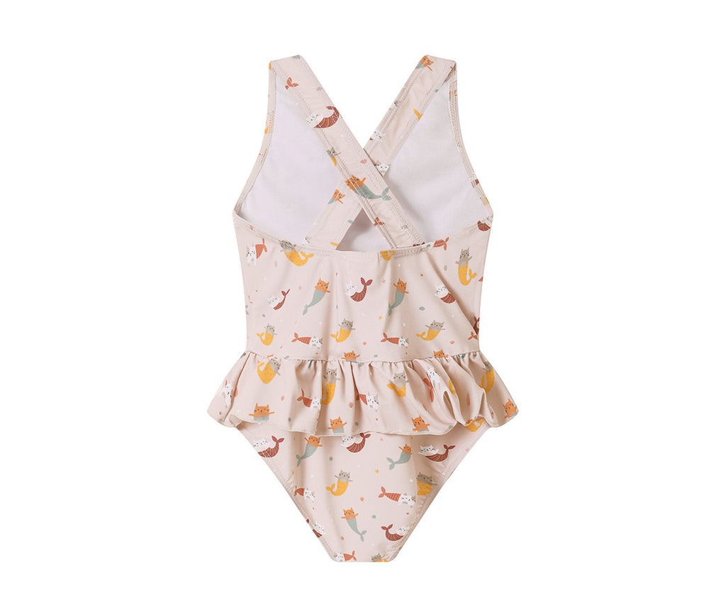 Monneka-Costume Intero Incrociato con Volant Mermaid Cats