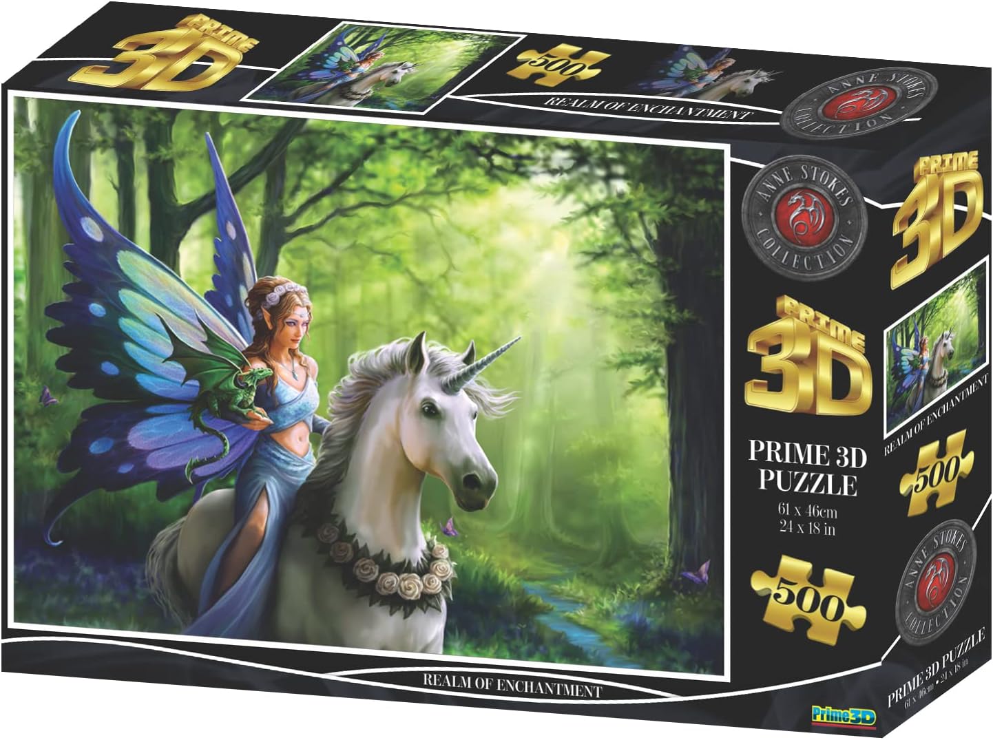 Prime3D-Puzzle 3D 500 Pezzi-ANNE STOKES Realms of Enchantment