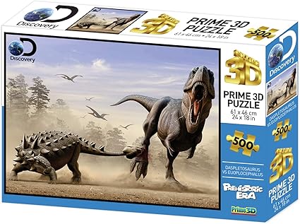 Prime 3D-Puzzle 3D  EUoplocephalus Contro Daspletosaurus Da 500 Pezzi