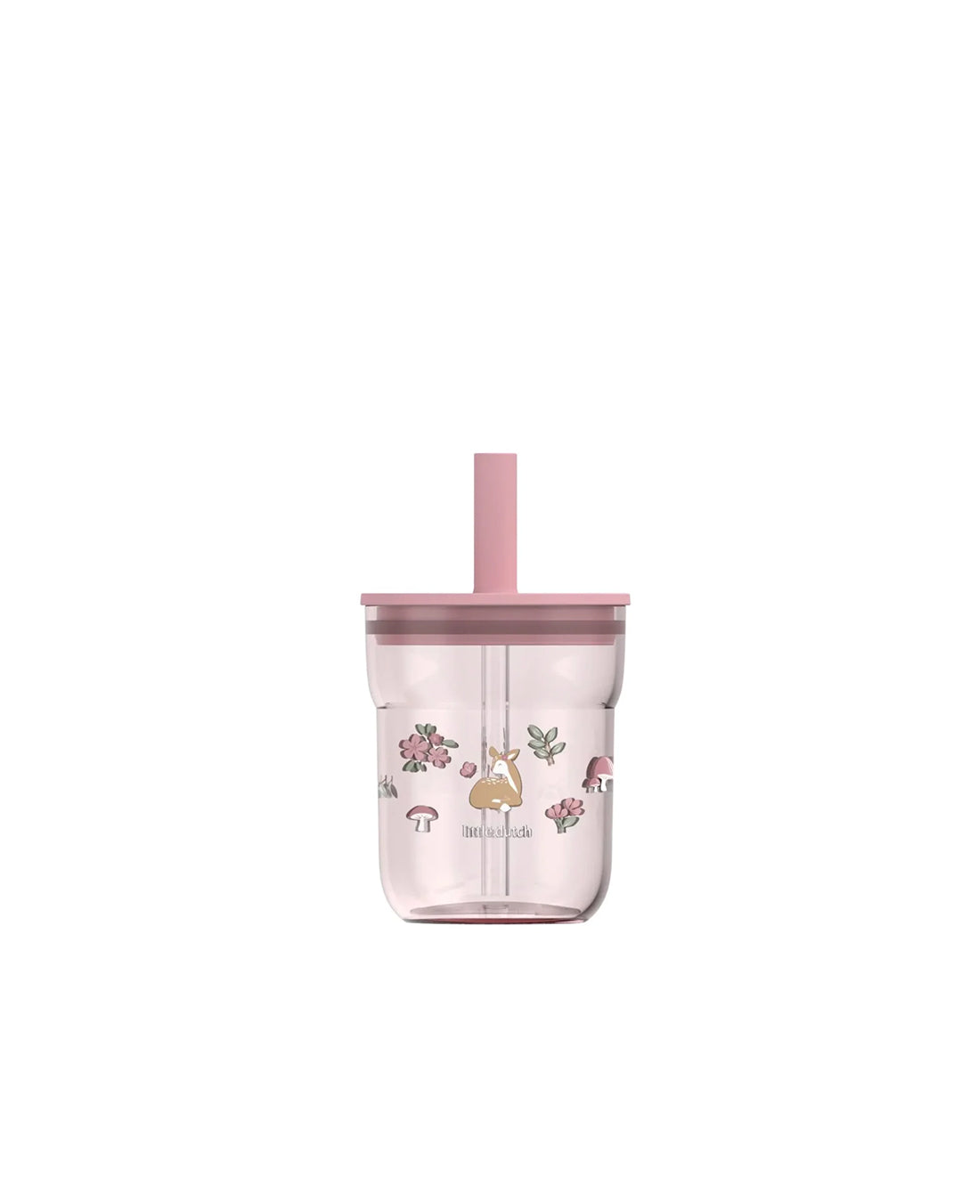 Little Dutch - Bicchiere con cannuccia 250 ml - Rosa