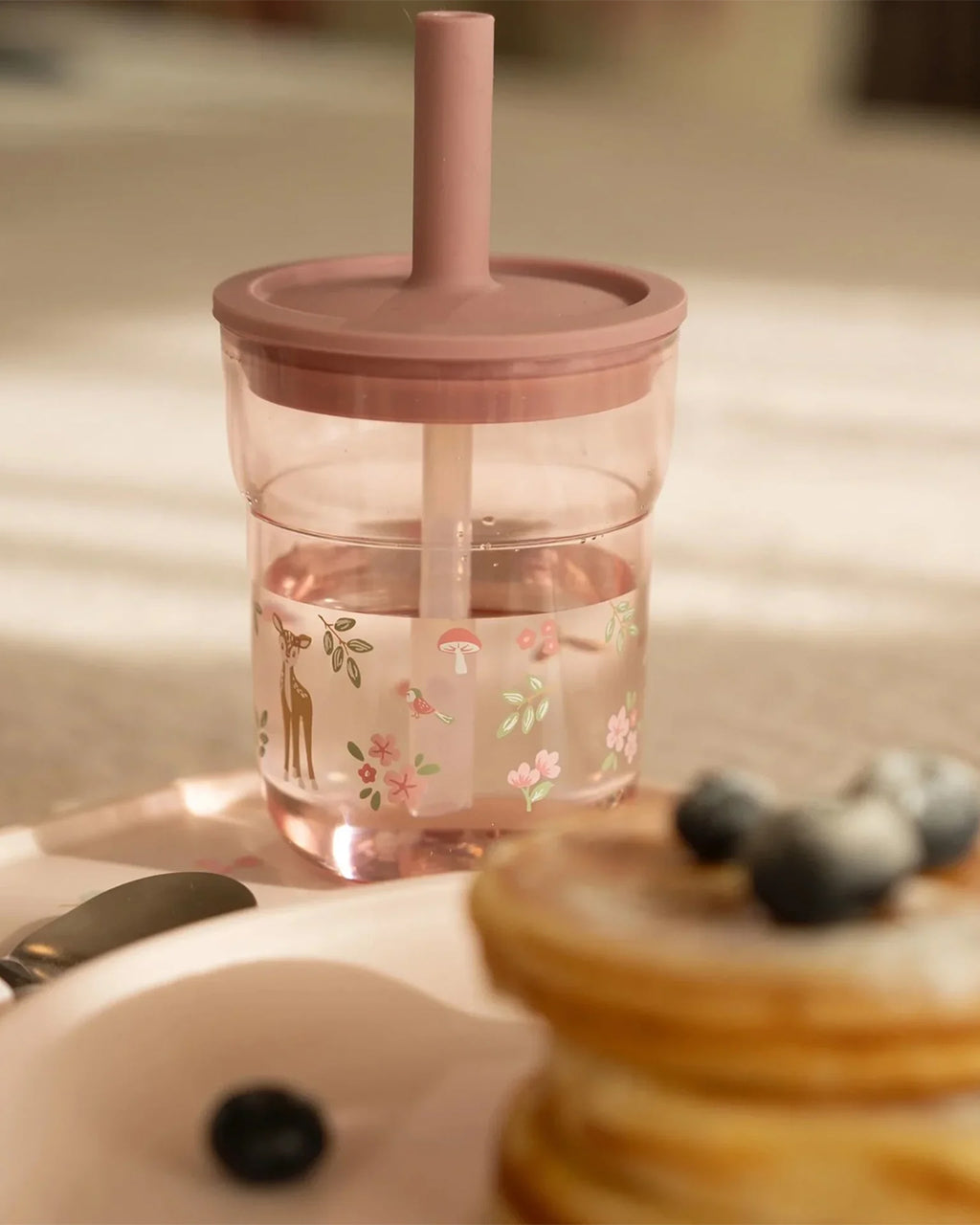 Little Dutch - Bicchiere con cannuccia 250 ml - Rosa