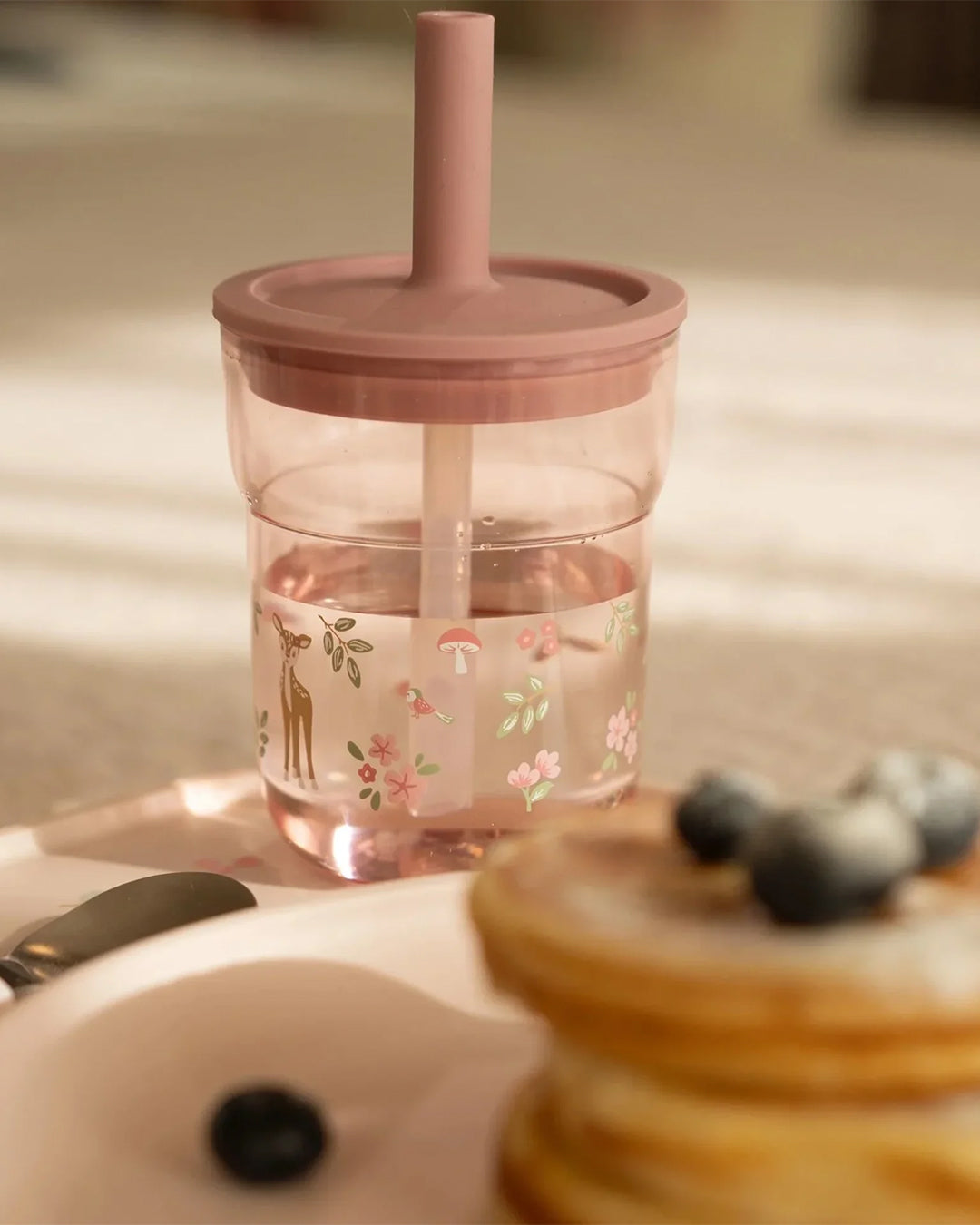 Little Dutch - Bicchiere con cannuccia 250 ml - Rosa