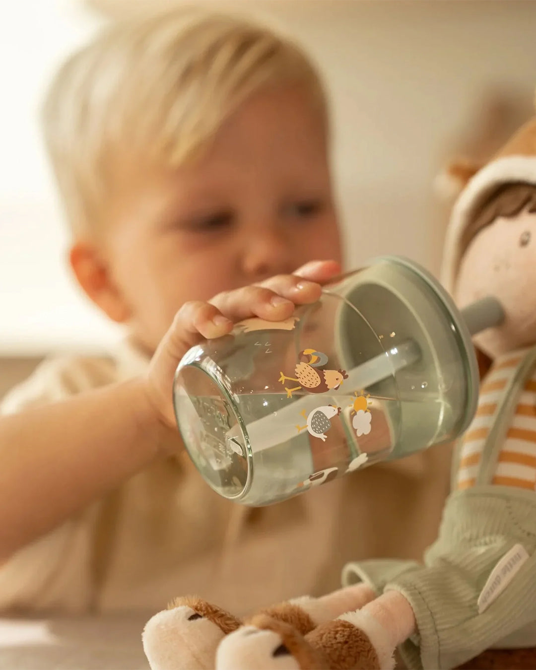 Little Dutch - Bicchiere con cannuccia 250 ml - Verde