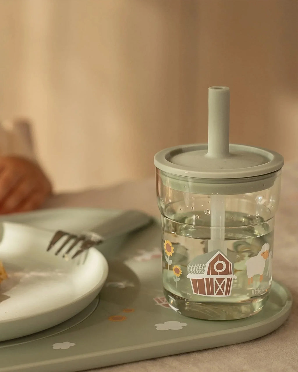 Little Dutch - Bicchiere con cannuccia 250 ml - Verde