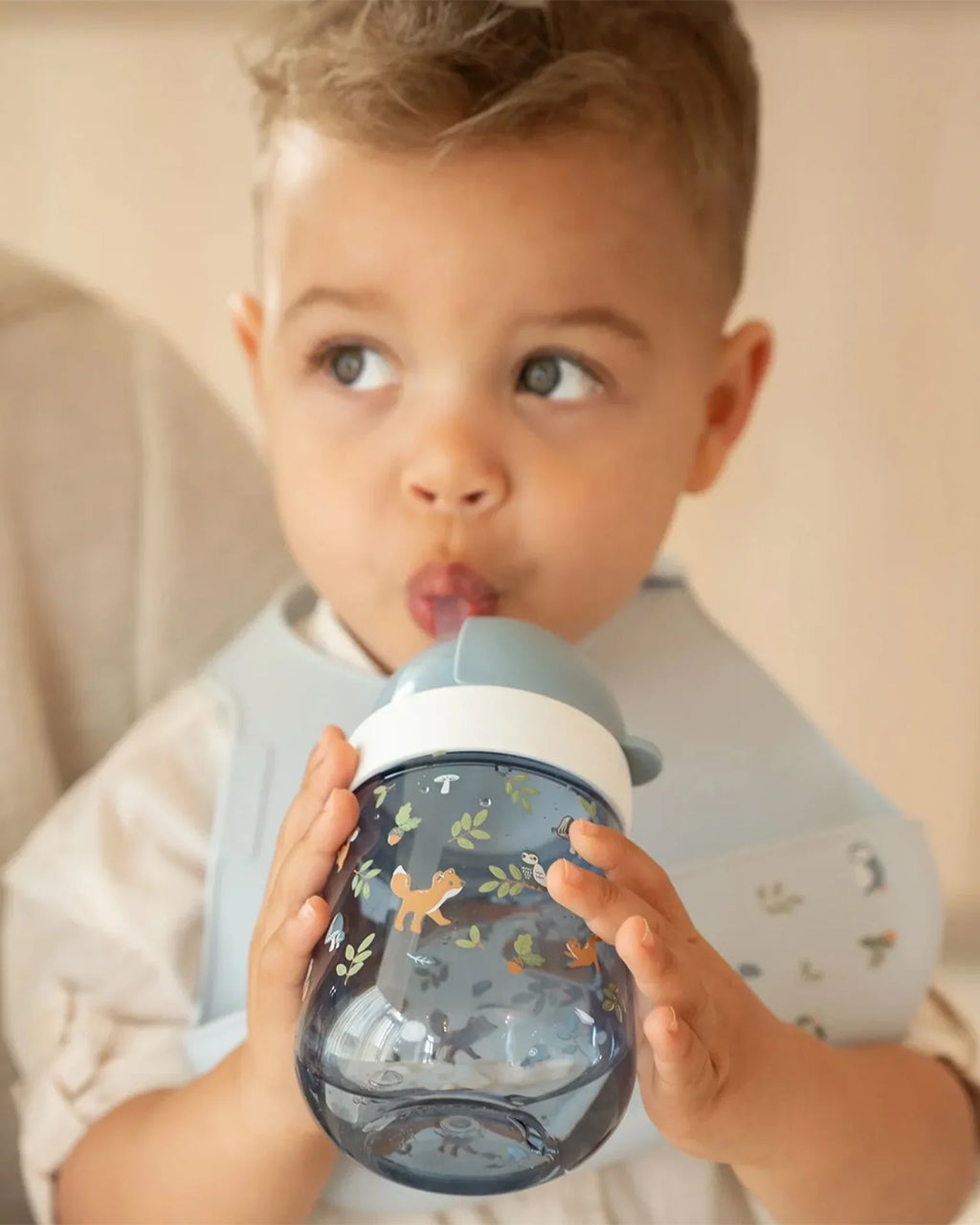 Little Dutch - Borraccia con cannuccia 300ml - Blu