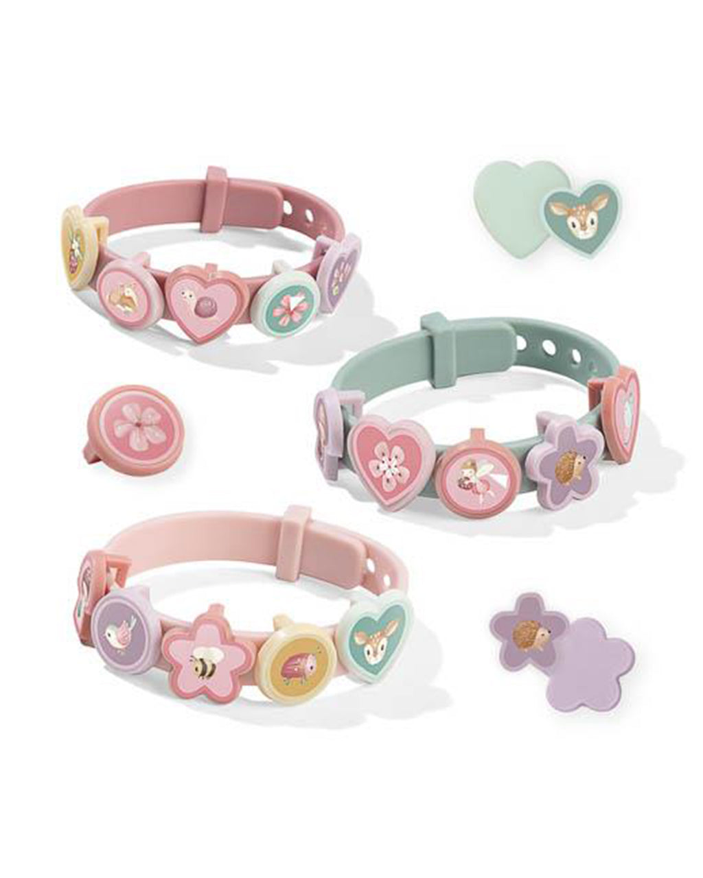 Little Dutch - Braccialetti con ciondoli scorrevoli - Rosa - Giardino delle fate