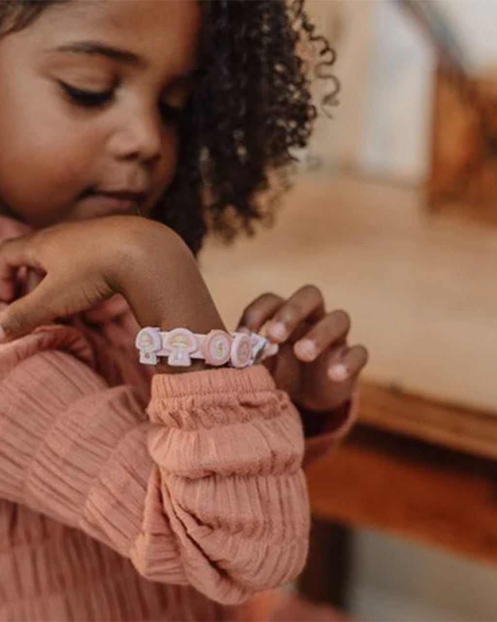 Little Dutch - Braccialetti con ciondoli scorrevoli - Rosa - Giardino delle fate