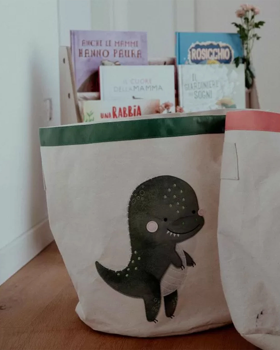 Sassi Editore - Cesto Portagiochi Dinosauro Cracky