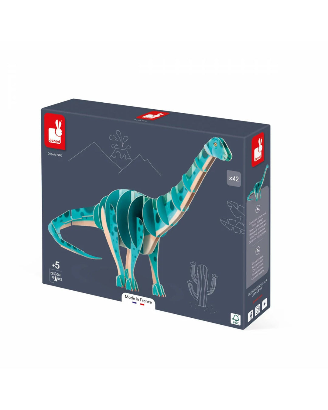 Janod - Dino – Puzzle Tridimensionale: Diplodoco