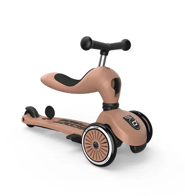Scoot And Ride - Triciclo Monopattino Spingi e vai + Casco XXs Mocha