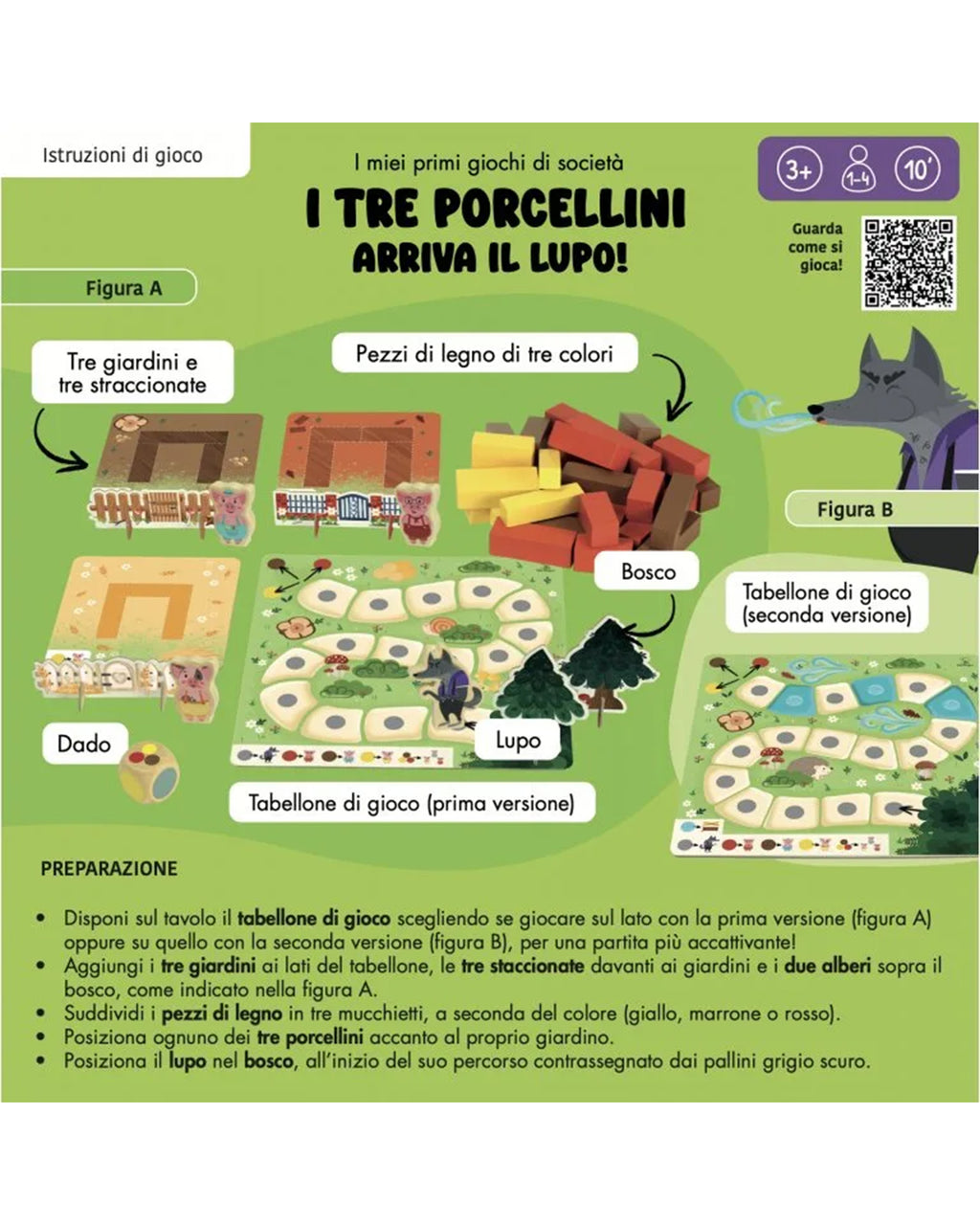 Sassi Editore - I tre porcellini. Arriva il lupo! - Gioco di società e libro