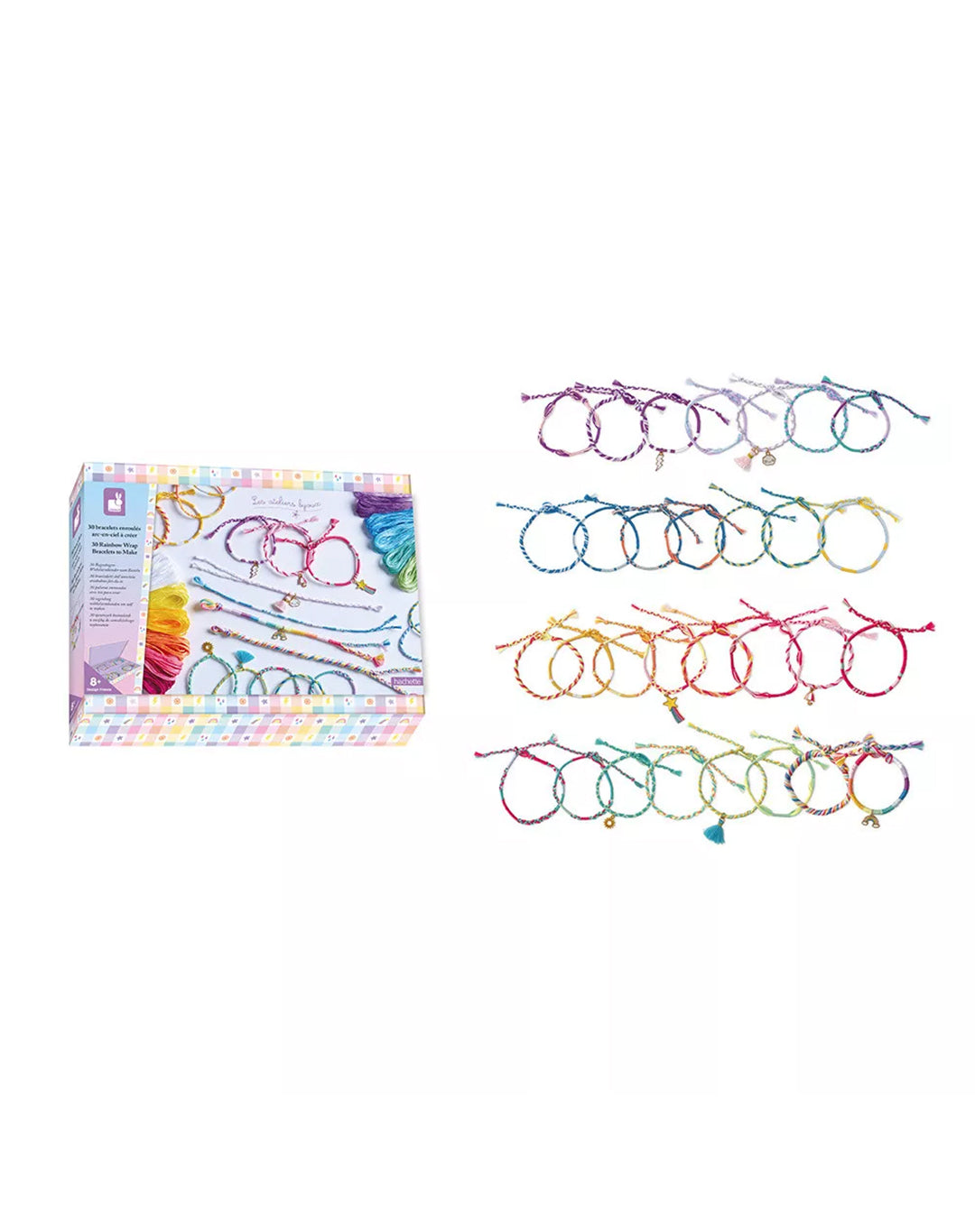 Janod - 30 Braccialetti Avvolgenti Arcobaleno