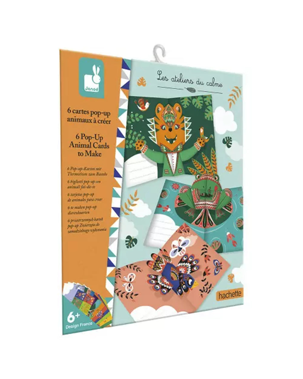 Janod - 6 Biglietti Pop-Up Con Animali Fai Da Te