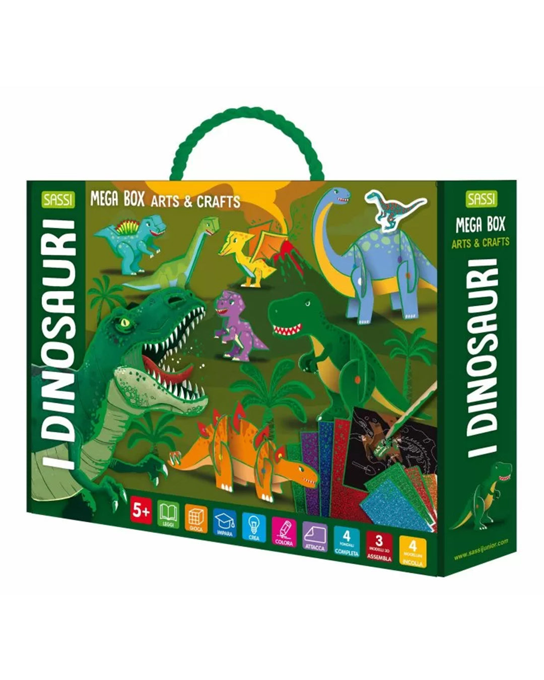 Sassi Yunior Editore - Mega box arts & crafts. I dinosauri